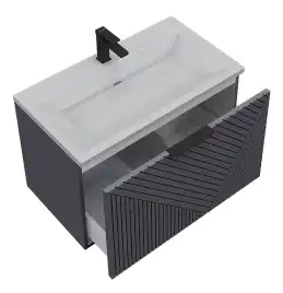 Тумба под раковину Grossman Блисс 100 подвесная, графит матовый (1010048)