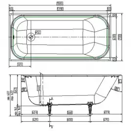 Чугунная ванна Wotte Start 150х70 Белая