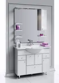 Тумба с раковиной напольная Aqwella Barcelona 105 см, BА0110К, цвет Белый