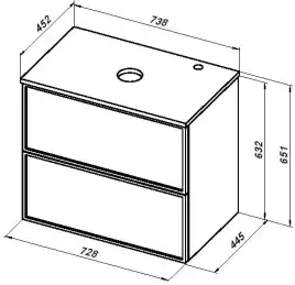 Тумба под раковину Aquanet Арт 75 белый матовый 313255