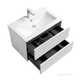 Тумба под раковину Aquaton Сохо 75 1A258101AJ010 подвесная цвет, белый глянец