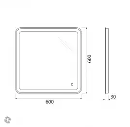 Зеркало BelBagno MARINO 60х60 SPC-MAR-600-600-LED-TCH с подстветкой, сенсорный выключатель