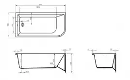 Акриловая ванна BelBagno 150х73 BB712-1500-730-L, отдельностоящая, Белая глянцевая