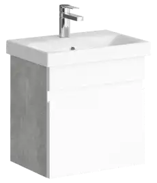 Тумба с раковиной подвесная Aqwella Smart 50 см, SRT0105BS, цвет Бетон светлый