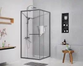 Душевой уголок Azario 90х90 AZ-L47-90-MGR-CL, профиль графит матовый, стекло Прозрачное