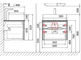 Тумба под раковину Jorno BOSKO 60 Bos.01.60/P/W Белая