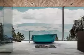 Прозрачная ванна ABBER Kristall AT9706Aquamarin 170х80 бирюзовая