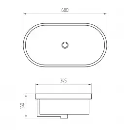 Раковина AVS 801-0245-68GW 68х34,5 белая
