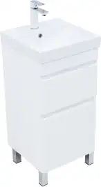 Тумба под раковину Aquanet Слим 40 напольная, белый сатин, 346040