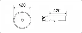 Умывальник CeramaLux 540P 420х420х170 встраиваемая снизу цвет Белый