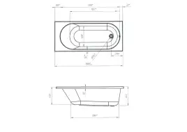 Акриловая ванна Marka One ATLAS 160х70 01атл1670 прямоугольная, Белая