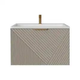 Тумба под раковину Grossman Блисс 80 подвесная, бежевый матовый (108047)