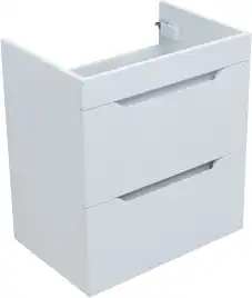 Тумба под раковину Aquanet Практика 60 белый матовый (2 ящика), 330457