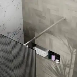 Душевая перегородка Azario Walk-in 110 AZ-251-110-BGL-CRF стекло 8 мм рифленое, профиль Золото матовое