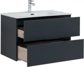 Тумба под раковину Aquanet Алвита New 80 2 ящика, антрацит 277515