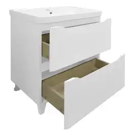 Тумба с раковиной Azario Lotos 60 CS00081983, напольная, Белая глянцевая