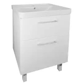 Тумба с раковиной Azario Ника 60 CS00082788, напольная, Белая глянцевая