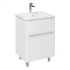 Тумба под раковину Grossman Адель-Норма 60 напольная, белая глянцевая (106039)