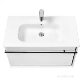 Тумбы под раковину Roca Aneto 80 857430806 подвесная, цвет, Белый глянцевый / Черный