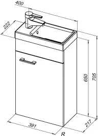 Тумба под раковину Aquanet Нота 40 L (Moduo) белый 246954
