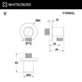 Шланговое подключение WHITECROSS Y gold Y1008GL, Золото глянцевое