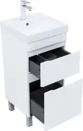 Тумба под раковину Aquanet Слим 40 напольная, белый сатин, 346040