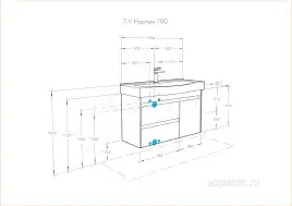 Тумба под раковину Aquaton Нортон 100 1A249001NT010 подвесная цвет, белый глянец / дуб эндгрейн