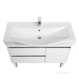 Тумба под раковину Aquaton Нортон 100 1A249001NT010 подвесная цвет, белый глянец / дуб эндгрейн