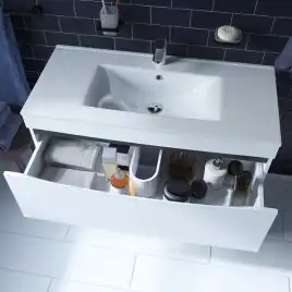 Тумба с раковиной IDDIS Cloud 100, напольная, Белая, CLO10WFi95K