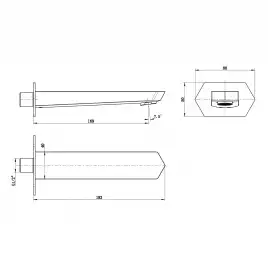 Излив для ванны Lemark LM3981C встраиваемый Хром