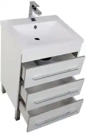 Тумба под раковину Aquanet Верона 58 белый (напольная 3 ящика) 178253