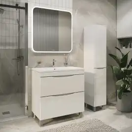 Тумба под раковину Grossman Виста 90 напольная, белая глянцевая (109067)