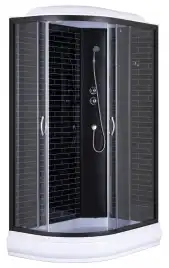 Душевая кабина Loranto 120х80 средний поддон, прозрачное стекло, профиль Черный, CS-66120-20R GB 120