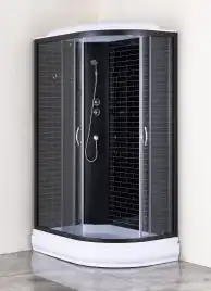 Душевая кабина Loranto 120х80 средний поддон, прозрачное стекло, профиль Черный, CS-66120-20L GB 120