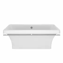 Ванна из литьевого мрамора  Aqua de Marco CRETE 179х79 с хромированным полотенцедержателем Белая 1180WCKRI