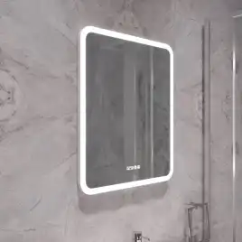 Зеркало с подсветкой AVS Байкал 60x70 см, часы и антипар