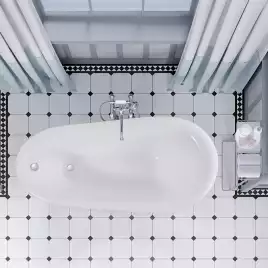 Ванна из литьевого мрамора  Aqua de Marco EDELWEISS 170х78 с серебряными ножками Белая 1170WSEDE