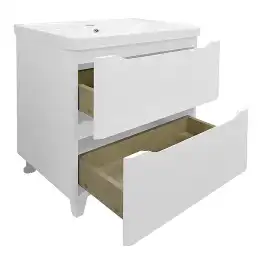 Тумба с раковиной Azario Lotos 80 CS00081987, напольная, Белая глянцевая