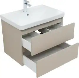 Тумба под раковину Aquanet Вега 2.0 70 бежевый, подвесная, 337942