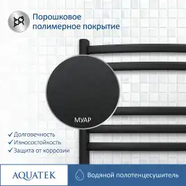 Полотенцесушитель водяной Aquatek Лугано 50х60 AQ DOC0760BL П7 нижнее подключение 1/2