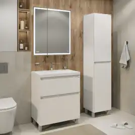 Тумба под раковину Grossman Меркадо 70 напольная, белая матовая (107072)