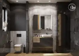 Тумба под раковину Aquaton Терра 105 1A246901TEKA0 подвесная правая, цвет дуб кантри / антрацит