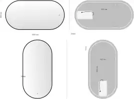 Зеркало Aquanet Контур 600х1200 LED TX овал, черный, 367645