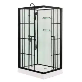 Душевая кабина Loranto 120х80, низкий поддон, Прозрачное стекло, CS-3008TM/W-120L