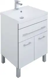 Тумба под раковину Aquanet Верона 58 белый (напольная 1 ящик 2 дверцы) 182507
