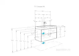 Тумба под раковину Aquaton Оливия 90 1A254401OLVG0 подвесная цвет, бежевый / дуб велл