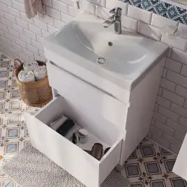 Тумба с раковиной IDDIS Zodiac 60, напольная, Белая, ZOD6CBFi95K