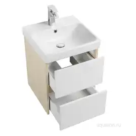 Тумба под раковину Aquaton Сканди 45 1A251601SDB20 подвесная цвет, белый / дуб верона