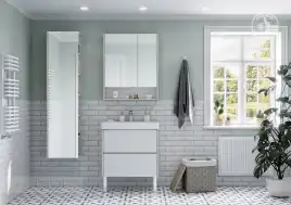 Зеркало-шкаф Aquaton Сканди 70 1A252202SDB20  цвет, белый / дуб верона