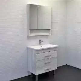 Тумба с умывальником Comforty Никосия-70Н дуб белый (раковиной COMO 70), 00-00005793